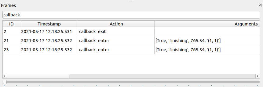 Searching actions in HSM Debugger